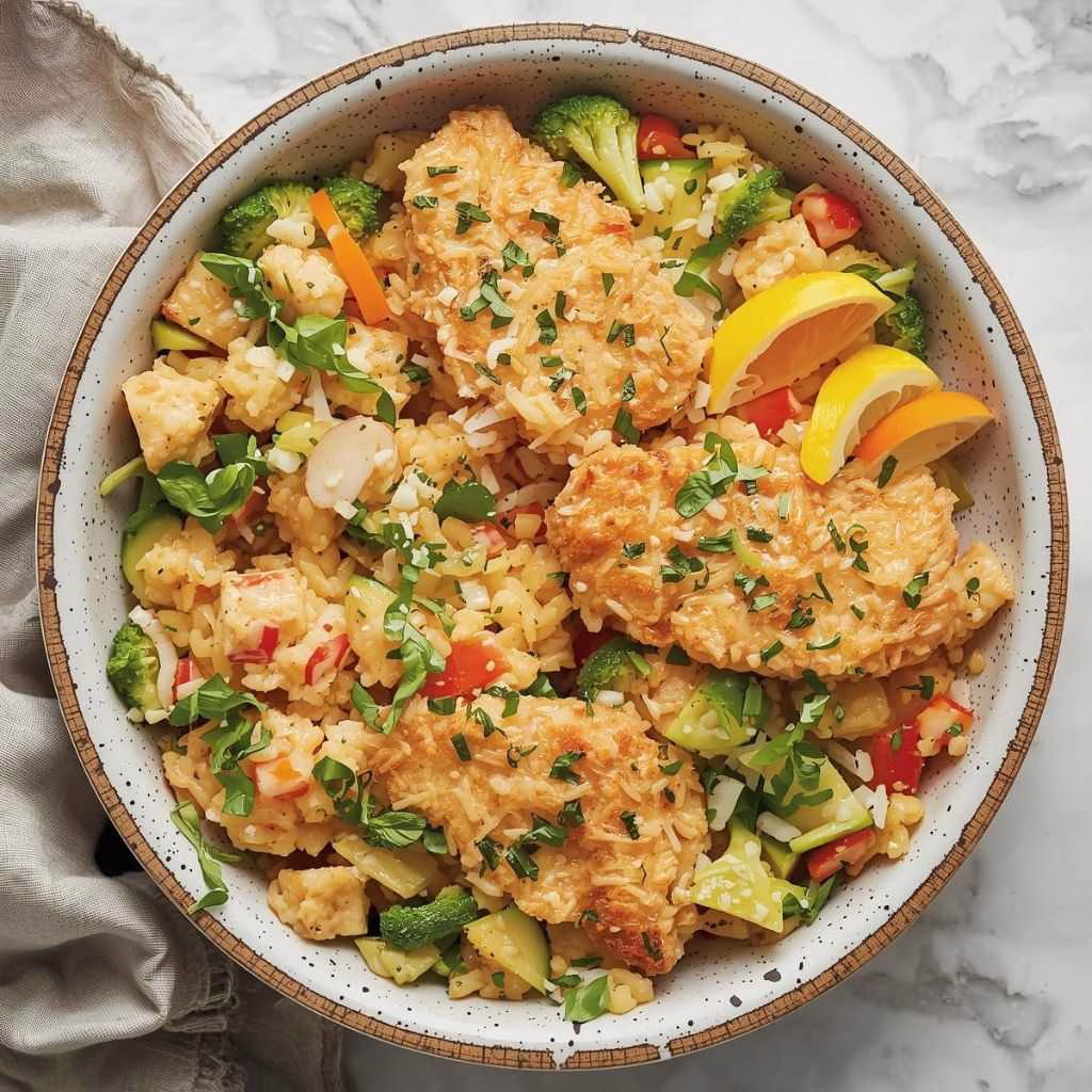 Chicken Caesar Crispy Rice Salad Recipe