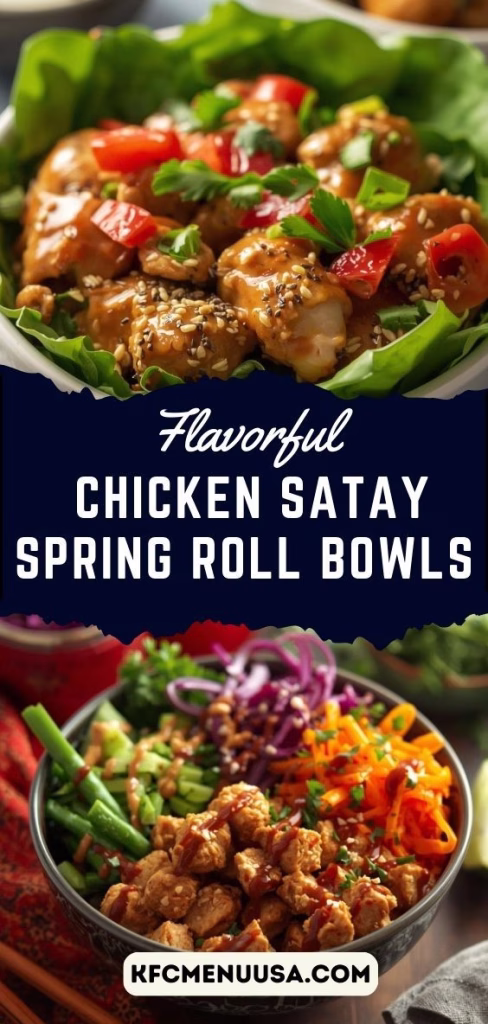 Chicken Satay Spring Roll Bowls Recipe