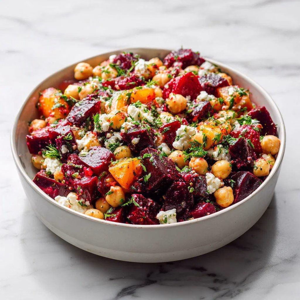 Chickpea Beet and Feta Salad Recipe