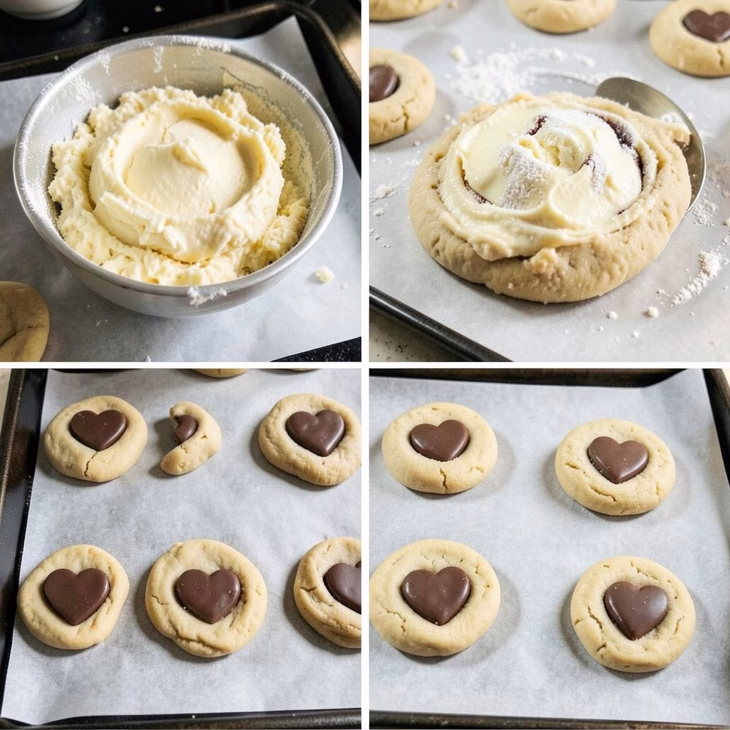 Chocolate Heart Thumbprint Cookies Recipe