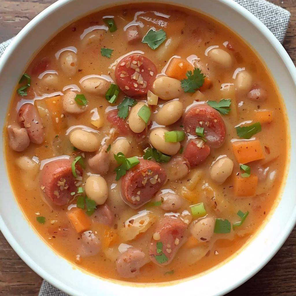 Creamy Bean Soup with Kielbasa Recipe