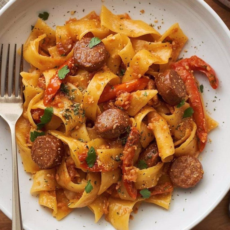Creamy Calabrian Chili Pappardelle with Sausage & Fennel Recipe