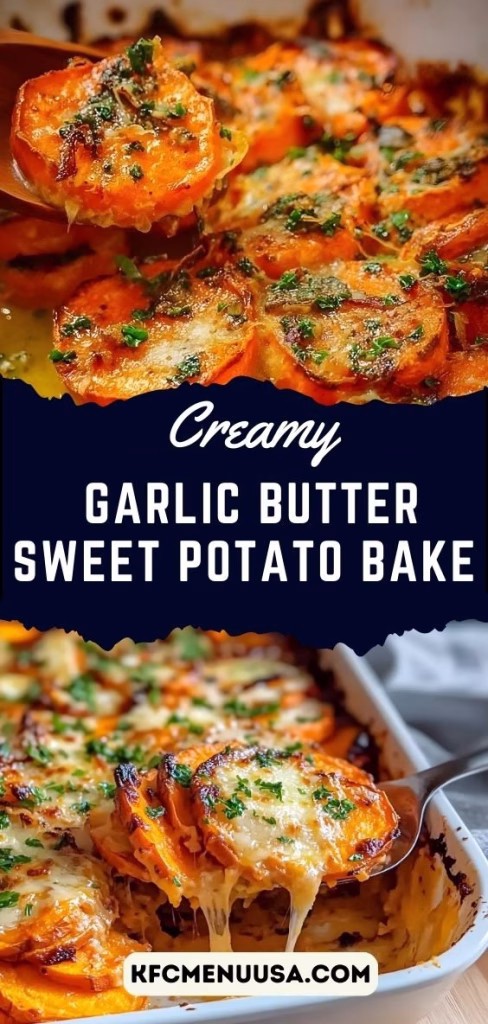 Creamy Garlic Butter Sweet Potato Bake Recipe