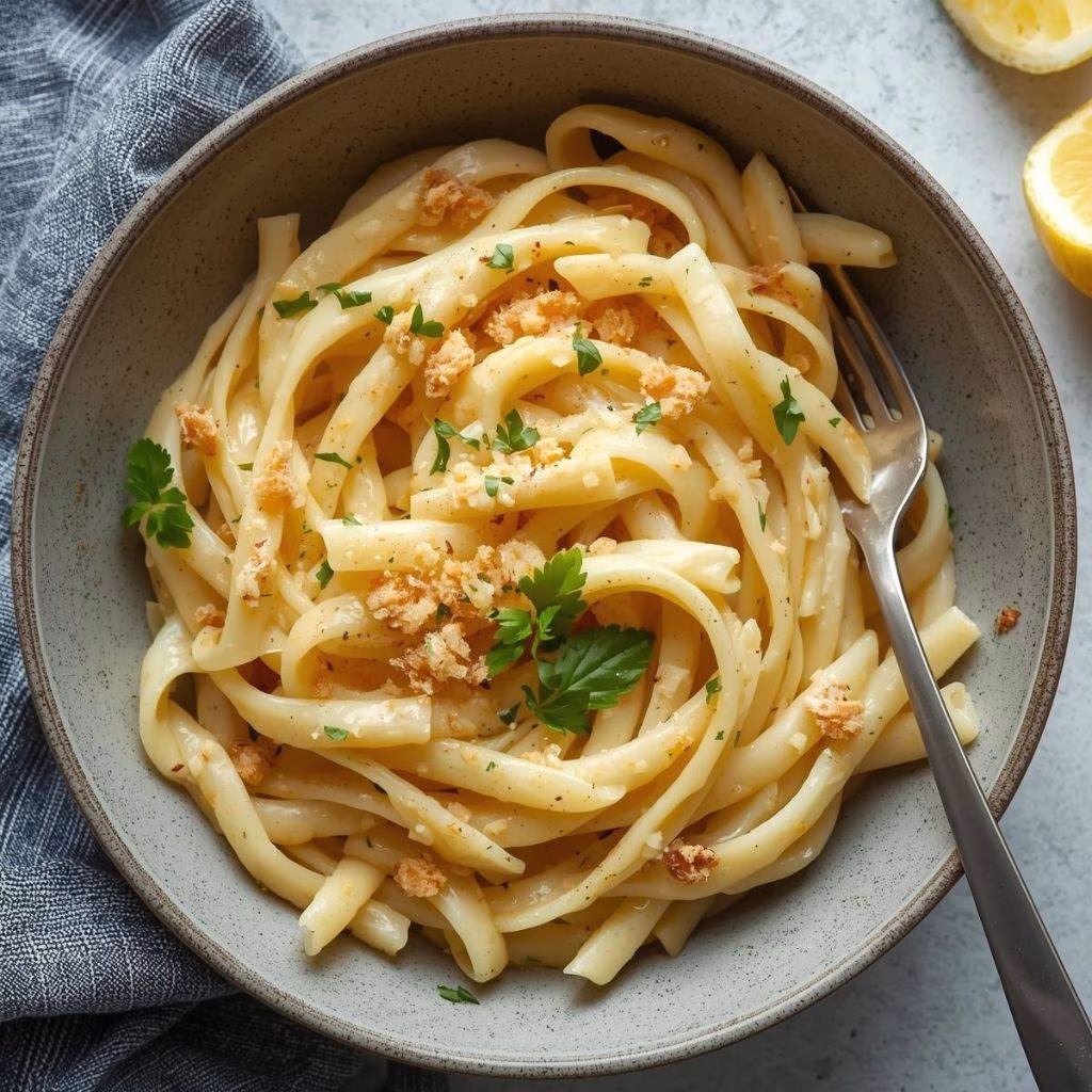Creamy Lemon Garlic Pasta Recipe