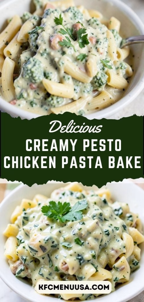 Creamy Pesto Chicken Pasta Bake Recipe