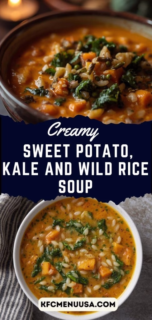 Creamy Sweet Potato, Kale and Wild Rice Soup Recipe