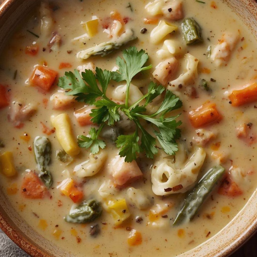 Creamy White Lasagna Soup with Veggies Recipe