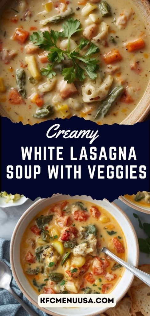 Creamy White Lasagna Soup with Veggies Recipe