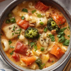 Creamy White Lasagna Soup with Veggies Recipe