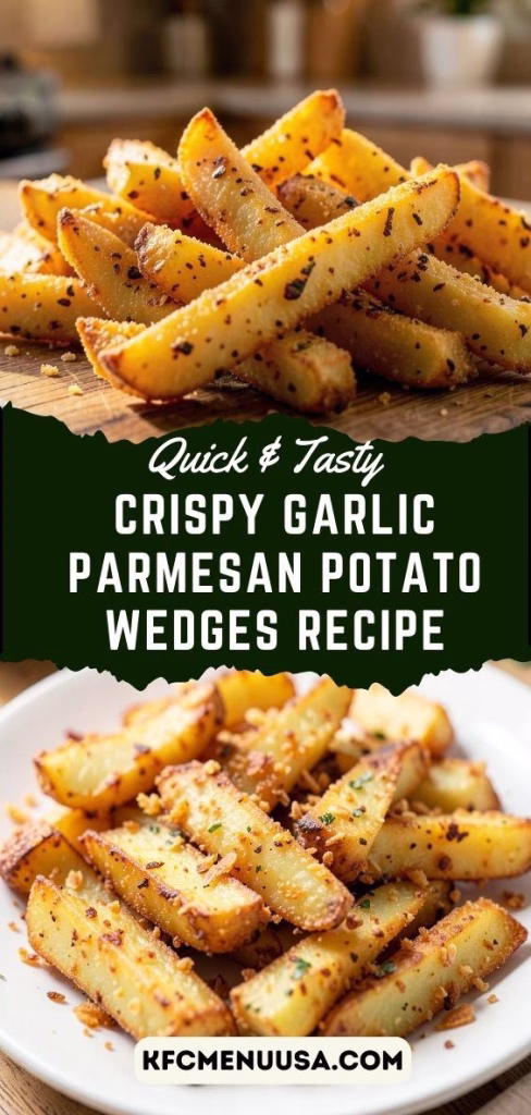 Crispy Garlic Parmesan Potato Wedges Recipe
