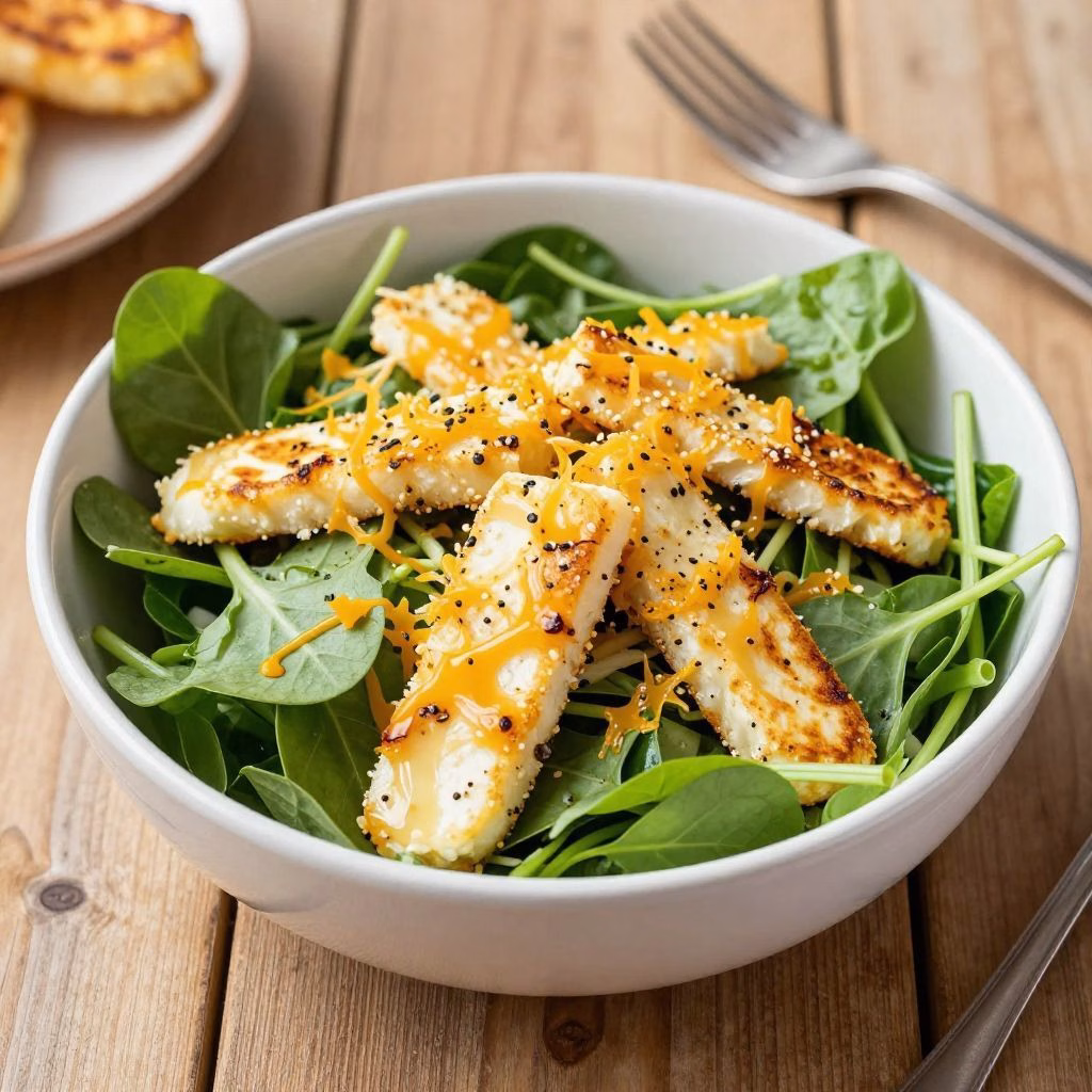 Crispy Halloumi Salad Bowl Recipe