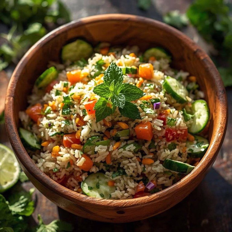 Crispy Rice Salad with Cucumbers and Herbs Recipe