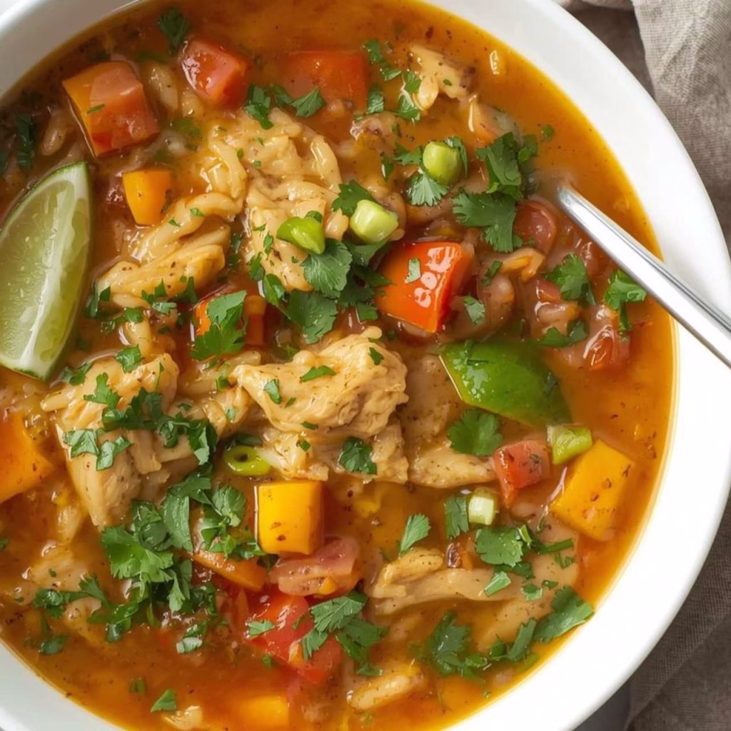 Easy Mexican Lime Chicken Rice Soup Recipe