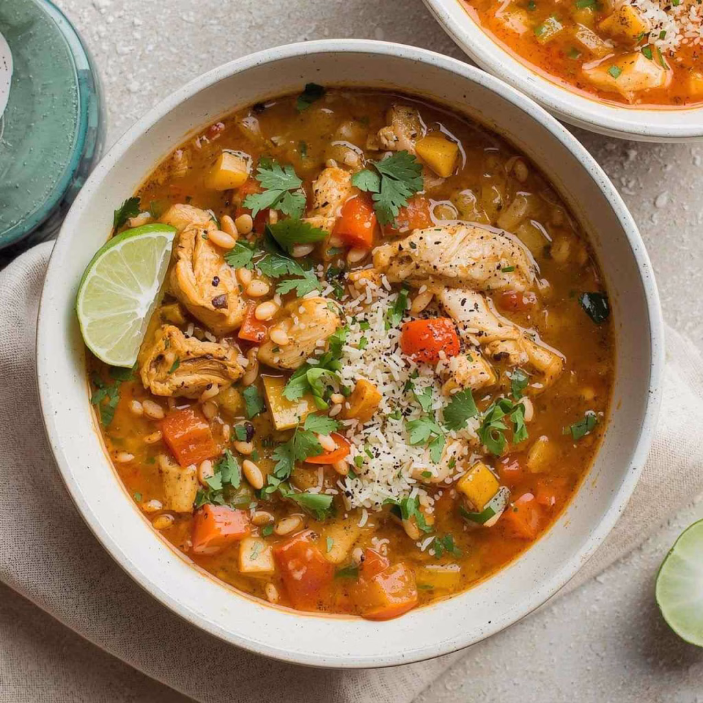 Easy Mexican Lime Chicken Rice Soup Recipe