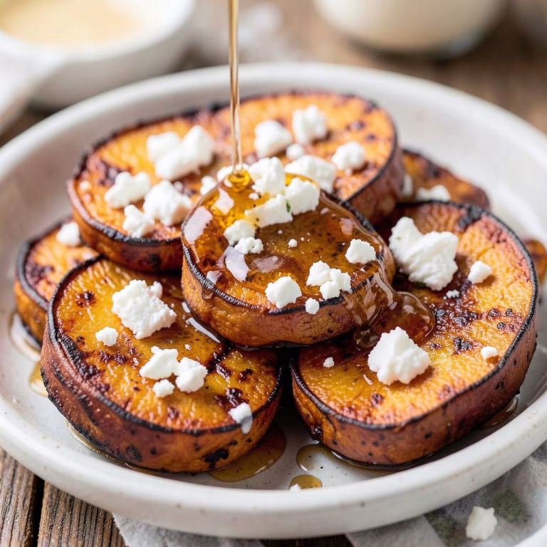 Easy Roasted Sweet Potato Rounds with Honey and Feta Recipe