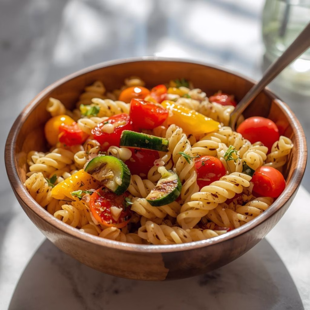 Easy Summer Pasta Salad with Grilled Veggies Recipe
