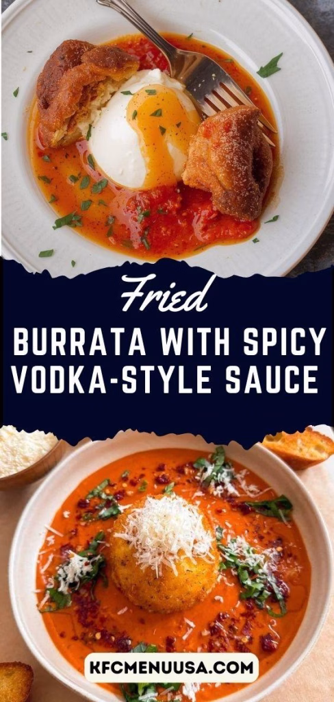 Fried Burrata with Spicy Vodka Style Sauce Recipe