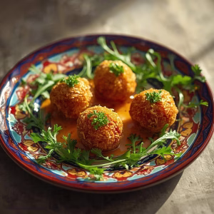Fried Goat Cheese Balls with Spicy Honey