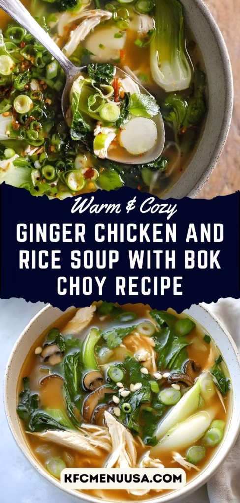 Ginger Chicken and Rice Soup with Bok Choy