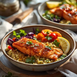 Harissa Honey Salmon Bowls Recipe