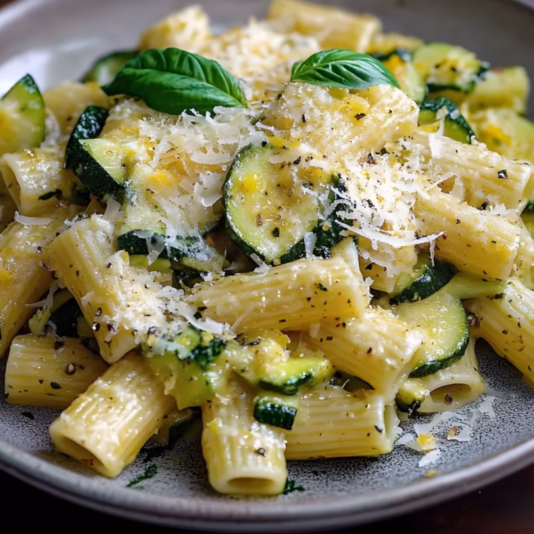 Lemon Zucchini Rigatoni with Parmesan Recipe