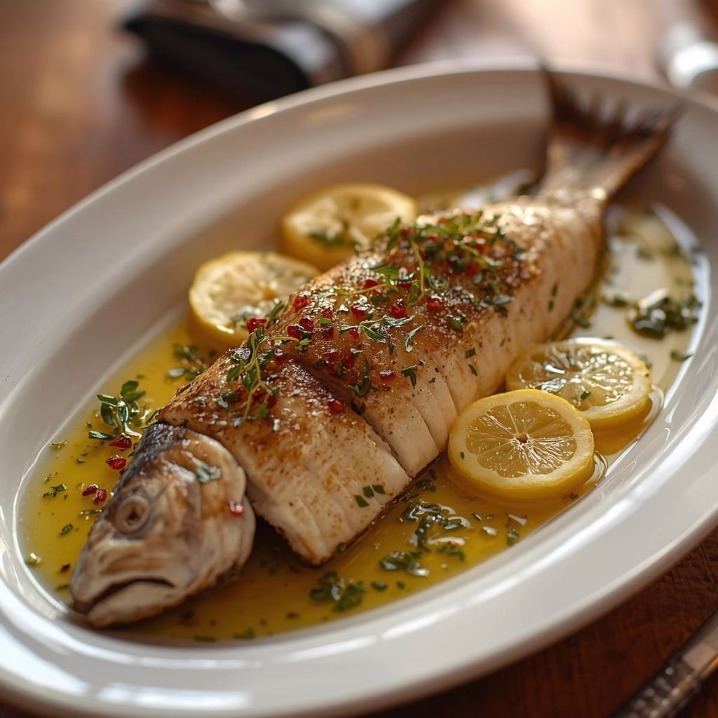 Mediterranean Herb And Lemon Baked Branzino Recipe