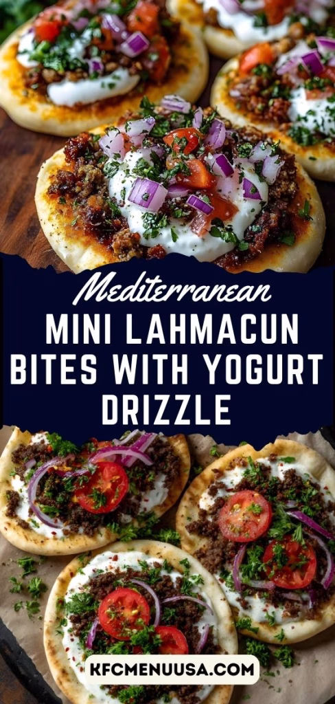 Mediterranean Mini Lahmacun Bites with Yogurt Drizzle Recipe
