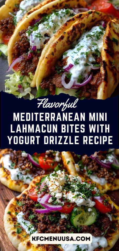 Mediterranean Mini Lahmacun Bites with Yogurt Drizzle Recipe