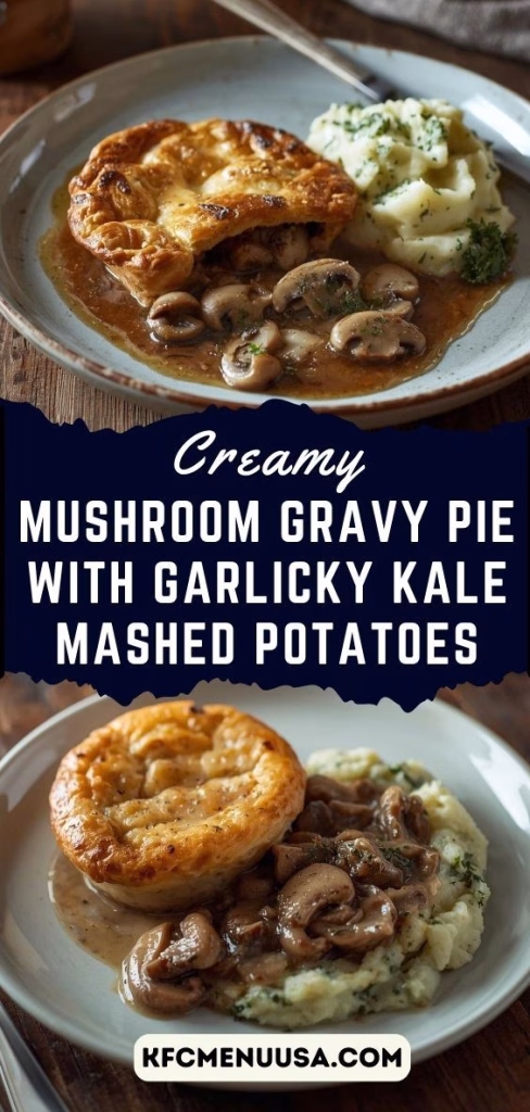Mushroom Gravy Pie with Garlicky Kale Mashed Potatoes Recipe