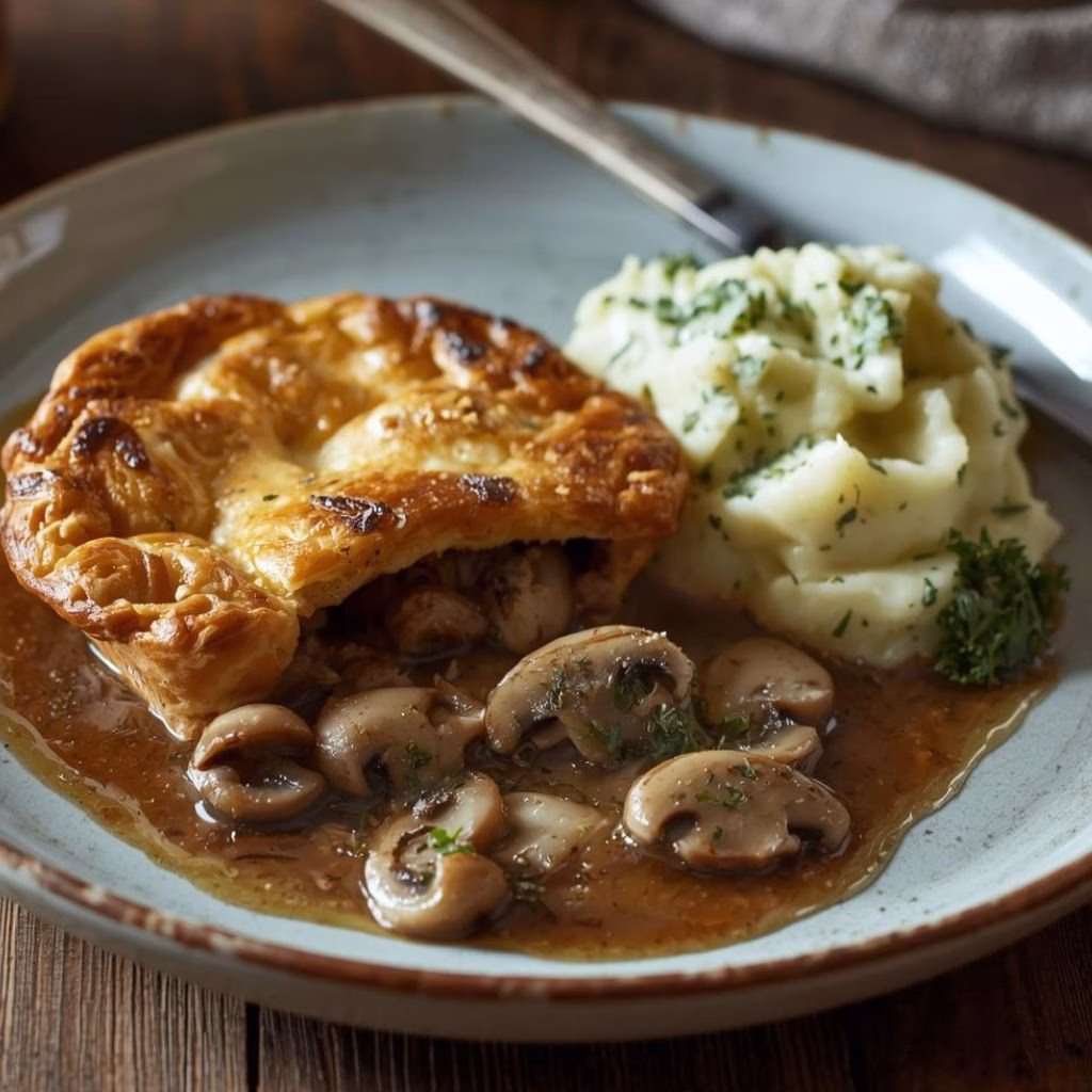 Mushroom Gravy Pie with Garlicky Kale Mashed Potatoes Recipe
