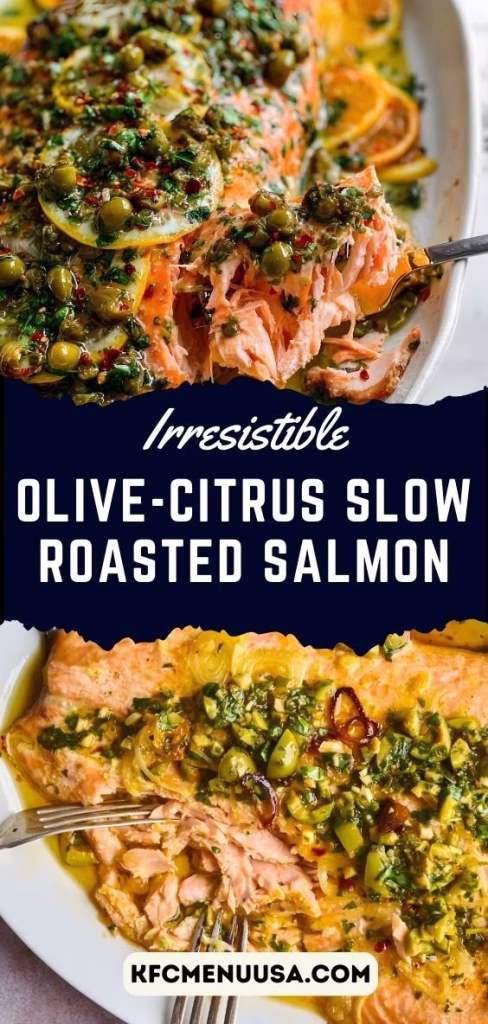 Olive Citrus Slow Roasted Salmon Recipe