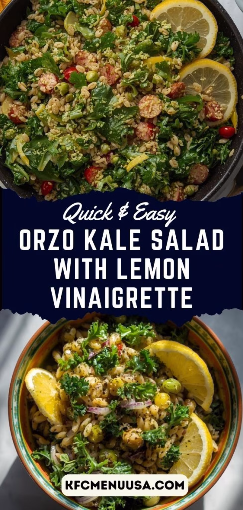 Orzo Kale Salad with Lemon Vinaigrette Recipe