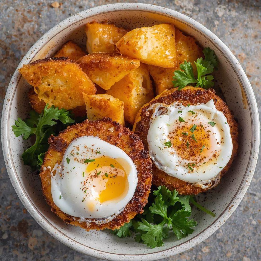 Panko Crumbed Poached Eggs Recipe