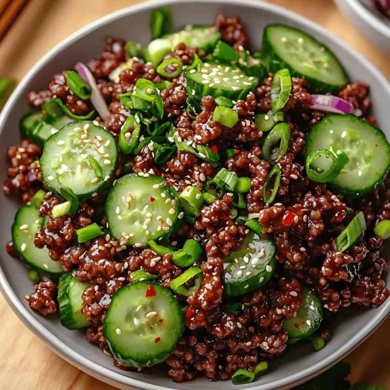 Peking-Style Beef with Cucumber Ribbons Recipe