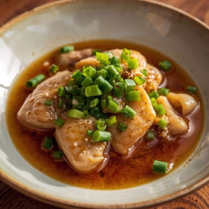 Poached Chicken with Scallion Ginger Sauce Recipe