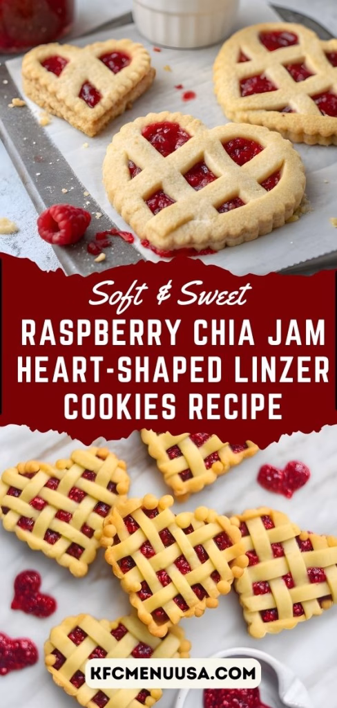 Raspberry Chia Jam Heart-Shaped Linzer Cookies Recipe