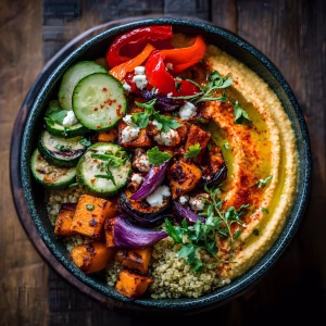 Roasted Veggie and Hummus Bowl Recipe