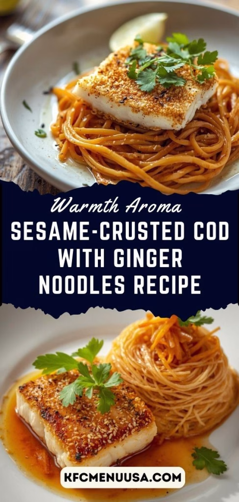 Sesame-Crusted Cod with Ginger Noodles Recipe