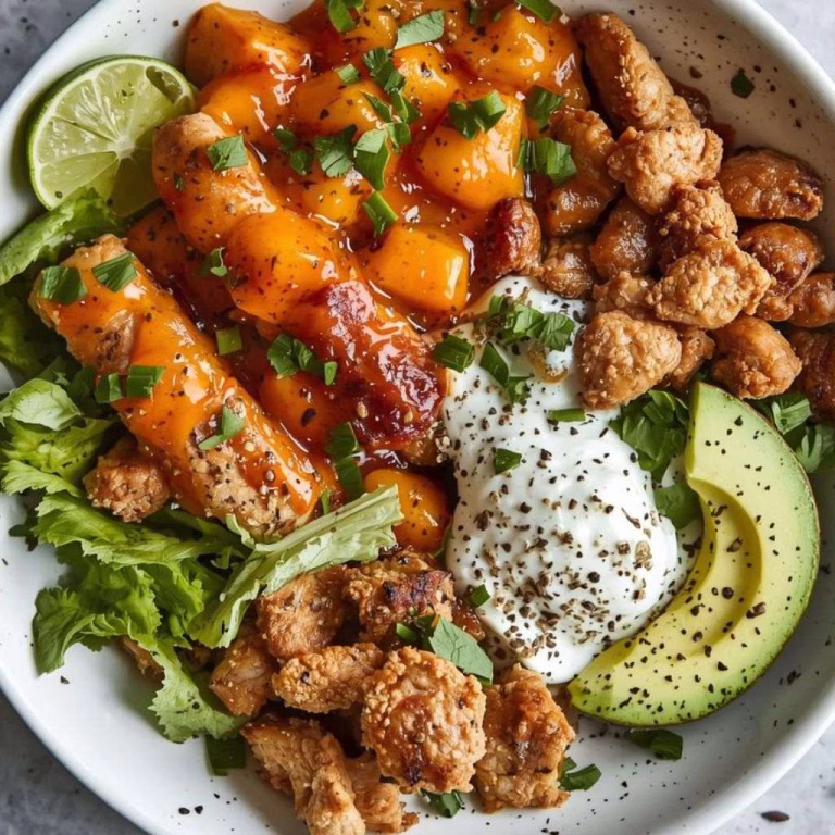 Sheet Pan Buffalo Chicken and Sweet Potato Bowls Recipe