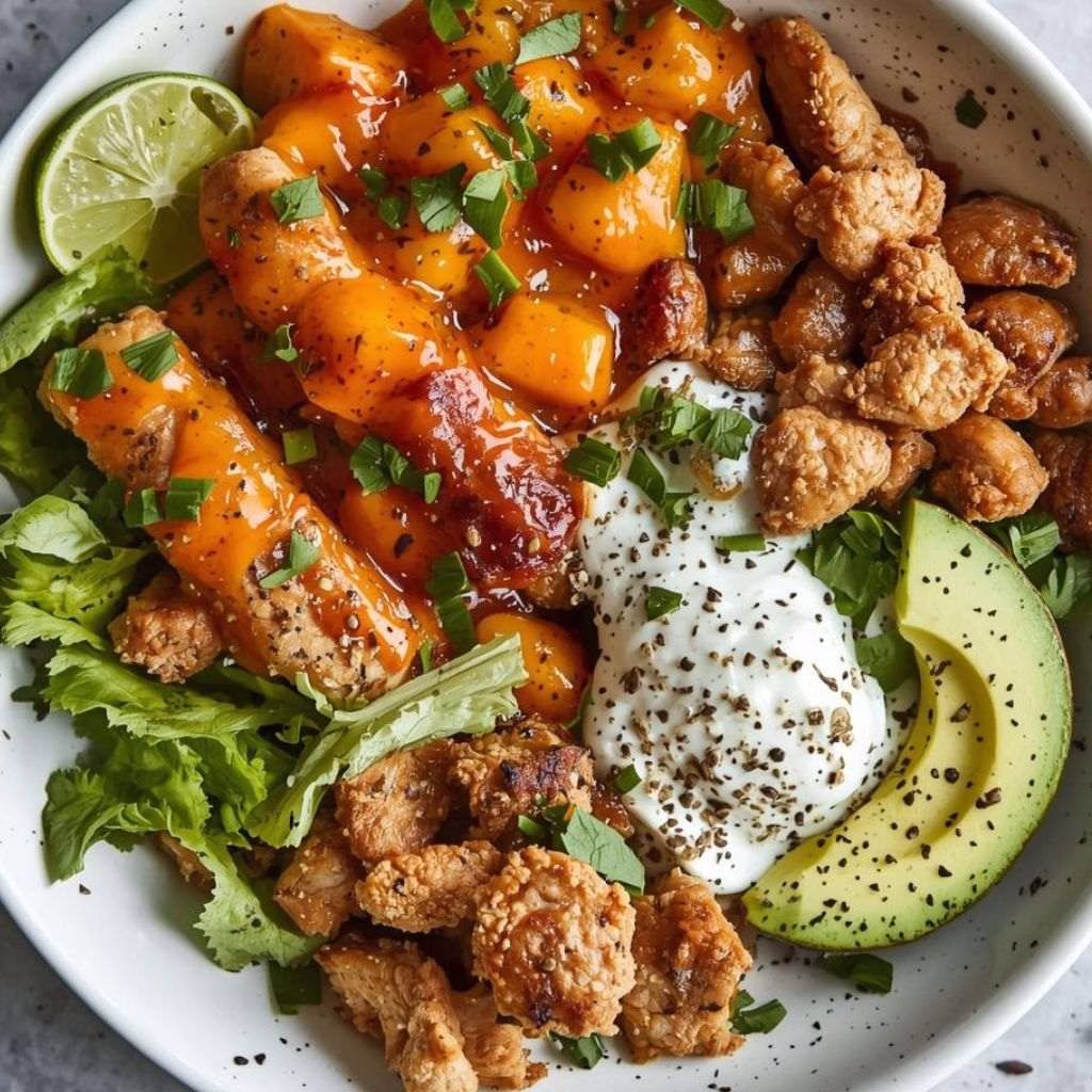 Sheet Pan Buffalo Chicken and Sweet Potato Bowls Recipe