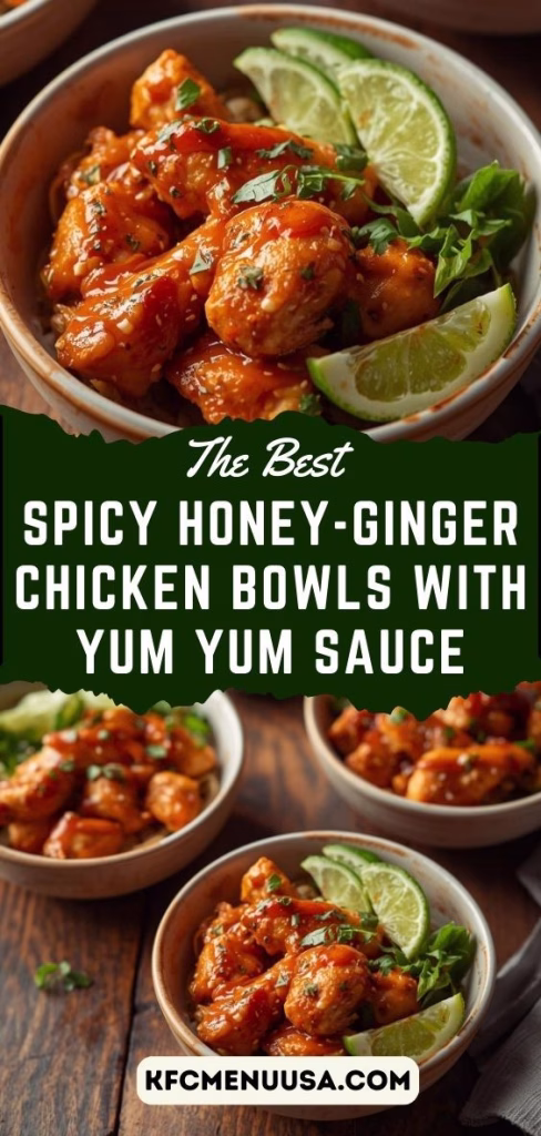 Spicy Honey-Ginger Chicken Bowls with Yum Yum Sauce Recipe