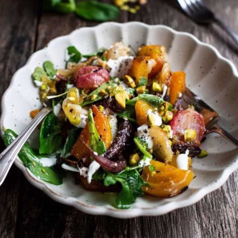 Spring Root Vegetable Salad with Pistachio Vinaigrette Recipe