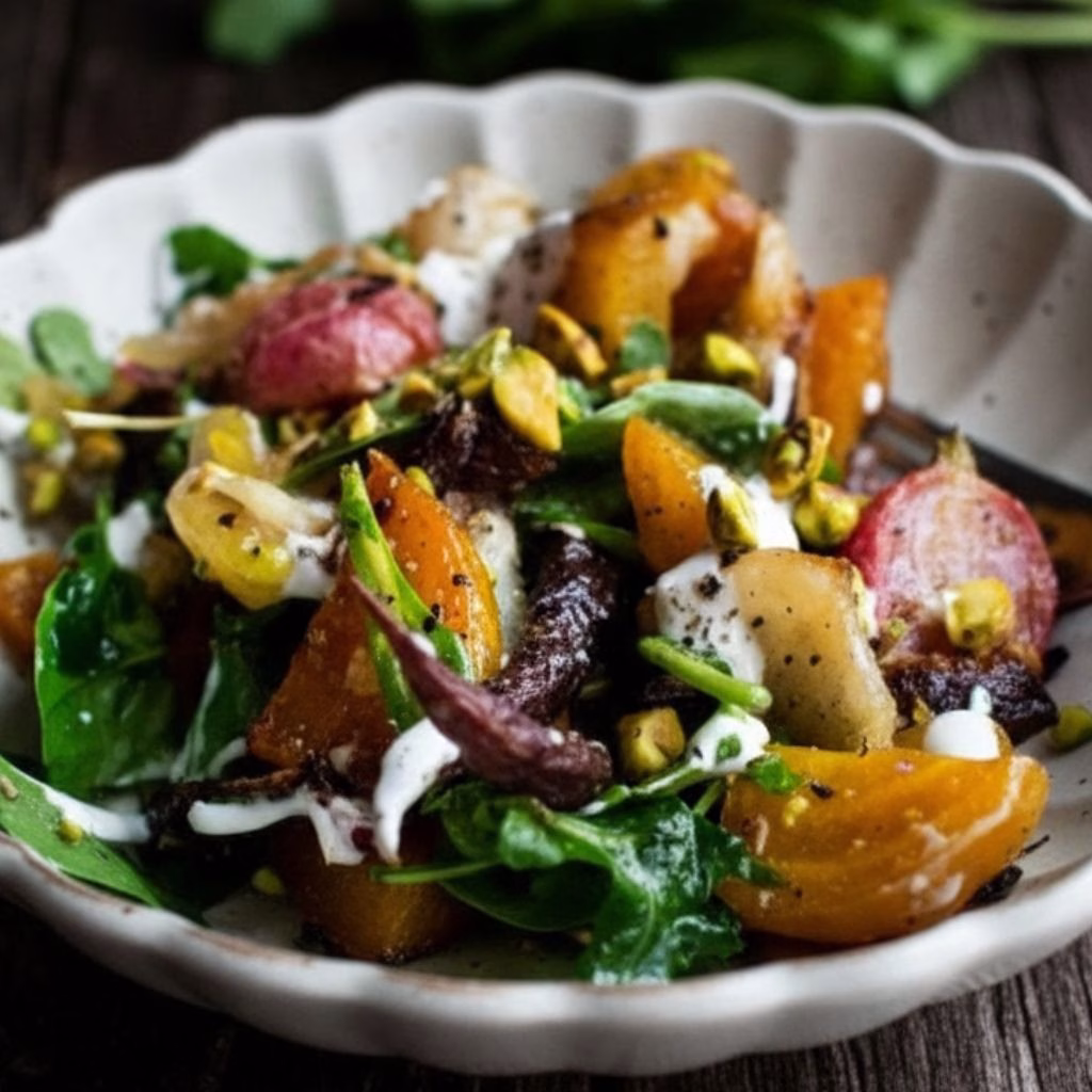 Spring Root Vegetable Salad with Pistachio Vinaigrette Recipe