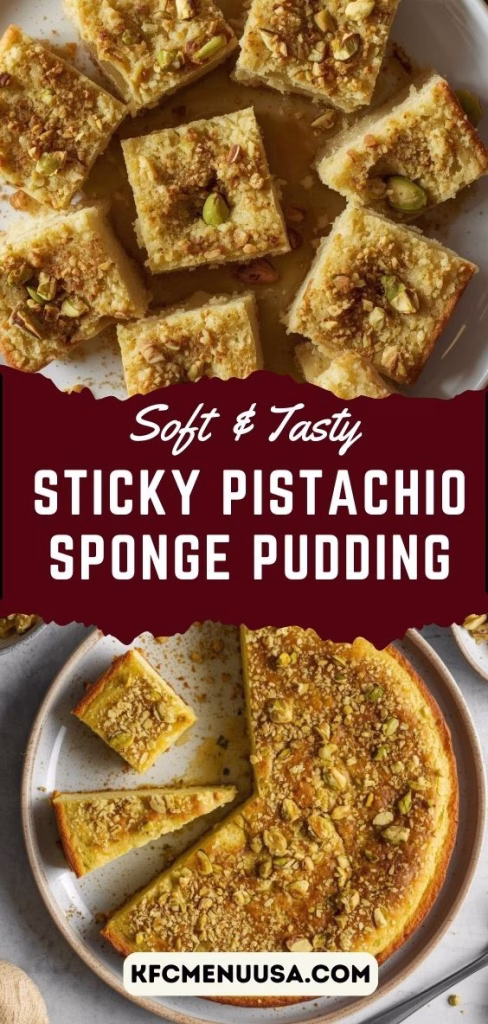 Sticky Pistachio Sponge Pudding Recipe