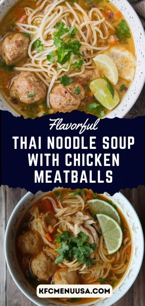 Thai Noodle Soup with Chicken Meatballs Recipe