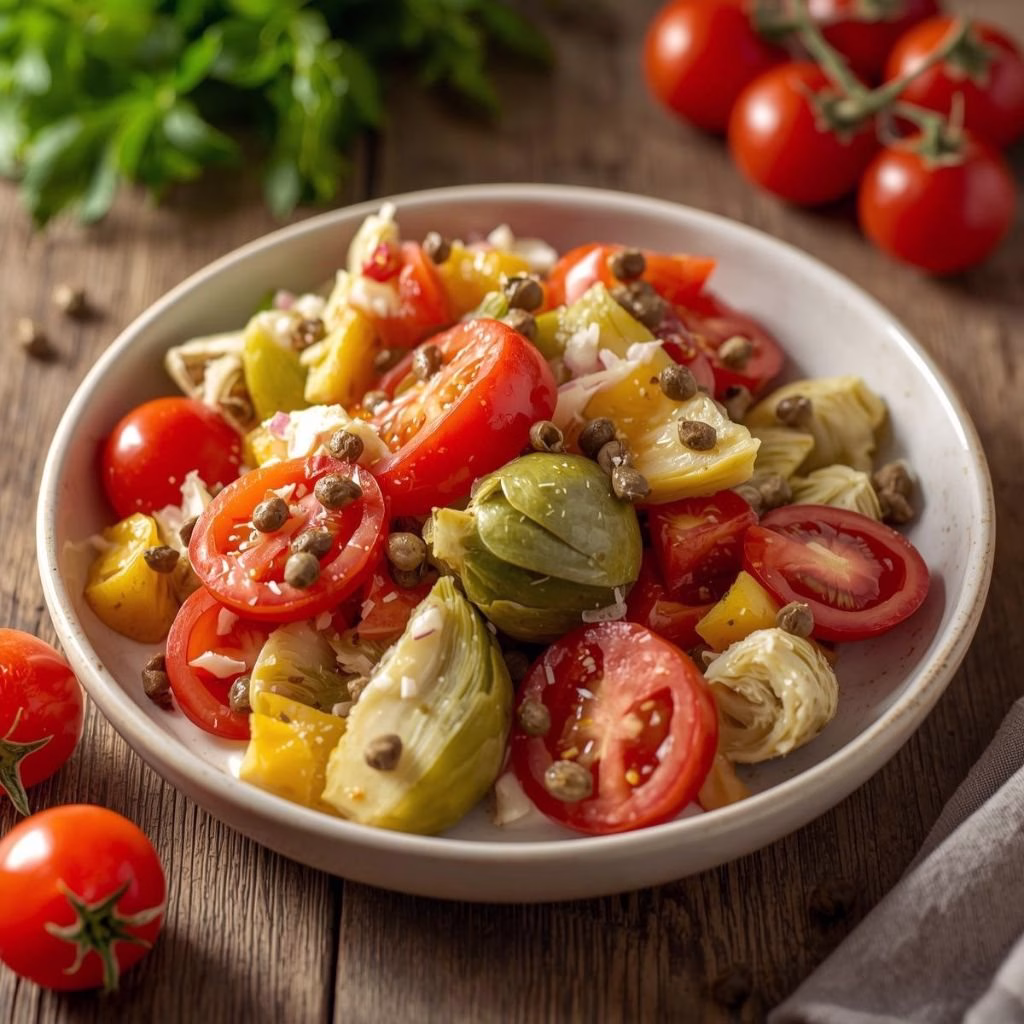 Tomato and Artichoke Salad with Capers Recipe