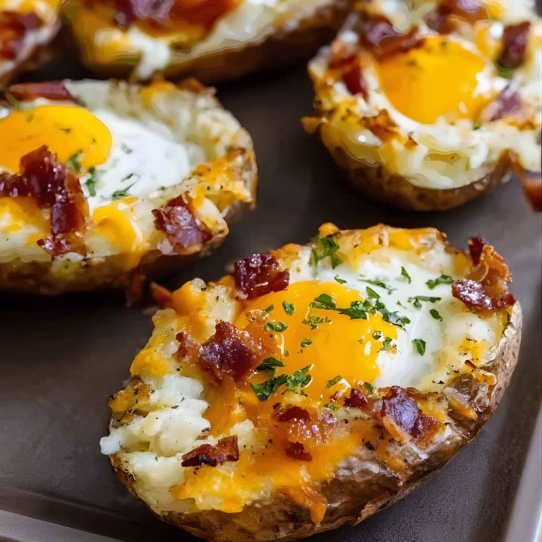 Twice Baked Loaded Breakfast Potatoes Recipe