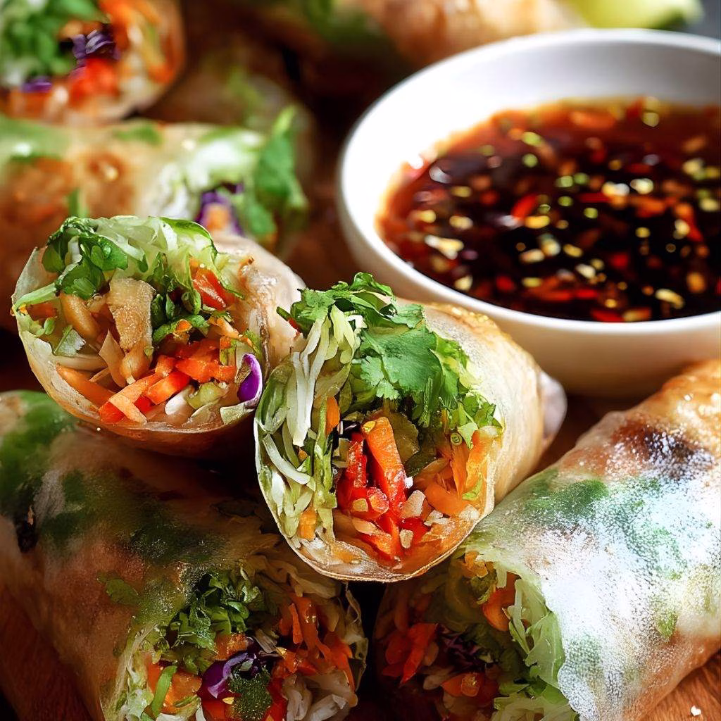Vietnamese Baked Salmon Spring Rolls Recipe