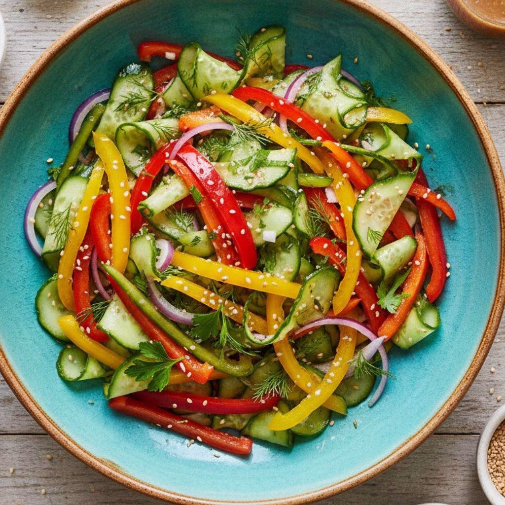 Viral Cucumber & Bell Pepper Salad Recipe