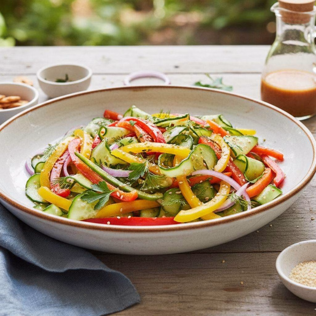 Viral Cucumber & Bell Pepper Salad Recipe